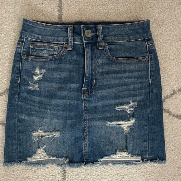 American Eagle Stretch High-Waisted Denim Mini Skirt - Picture 1 of 4